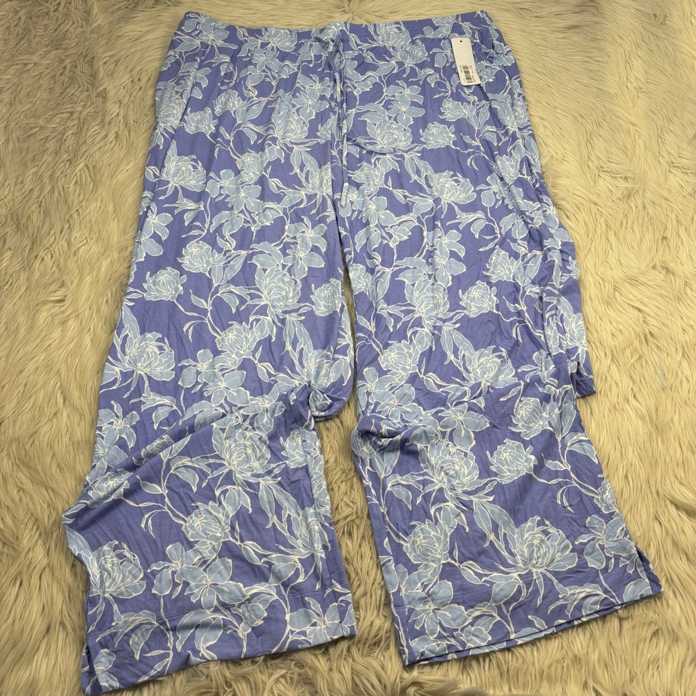 NWT Soft Surroundings Women's 2X Floral Flowy Stretch Knit Lounge Pant